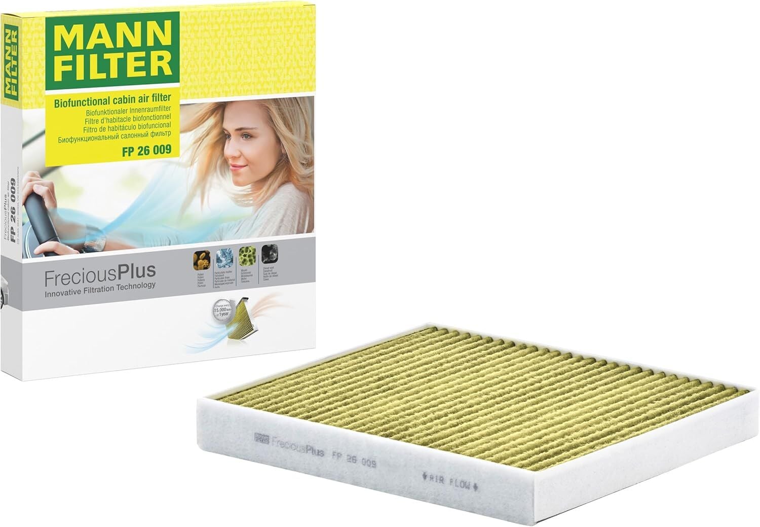 Mann-Filter FP 26 009 FP26009 FreciousPlus Anti-Alerjen Kabin Filtresi (VW Group) Audi Cupra Seat Skoda VW