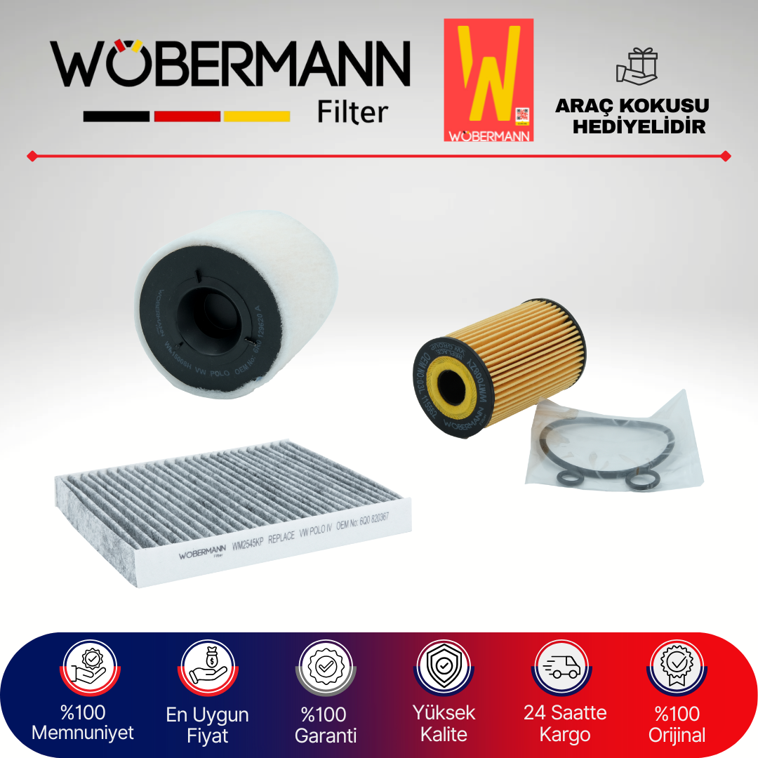 Wöbermann Seat İbiza 1.6 Tdi KARBONLU Filtre Bakım Seti 2009-2014 3KP CAY