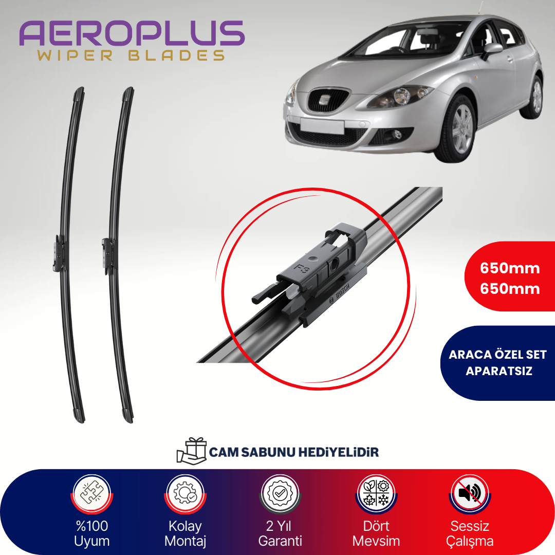 Aeroplus Seat Leon 2 2005-2009 Muz Silecek Takımı