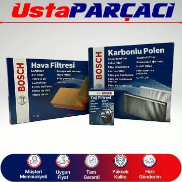 Bosch Audi A3 1.9 Tdi Dizel Filtre Bakım Seti 1997-2003 Hava+Yağ+Karbonlu Polen ATD-AXR-AHF-ASV-AGR-ALH-ASZ