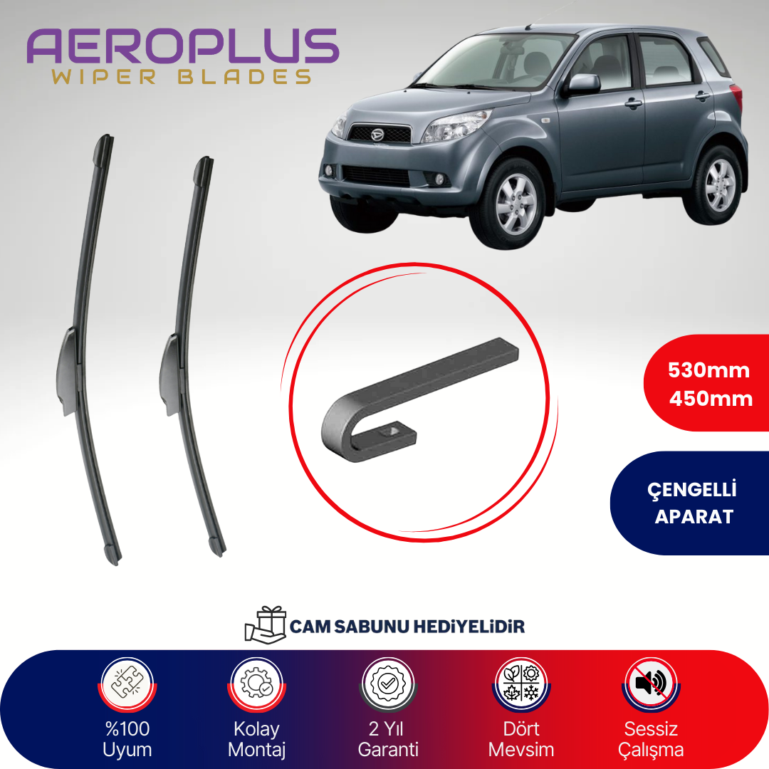 Aeroplus Daihatsu Terios 2006-2017 Muz Silecek Takımı