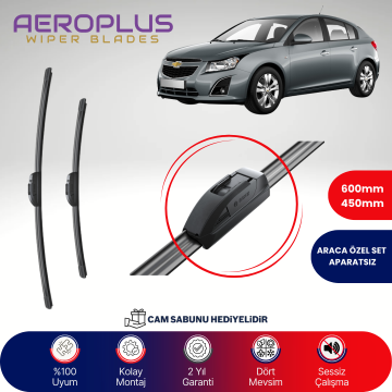 Aeroplus Chevrolet Cruze HB 2009-2014 Muz Silecek Takımı