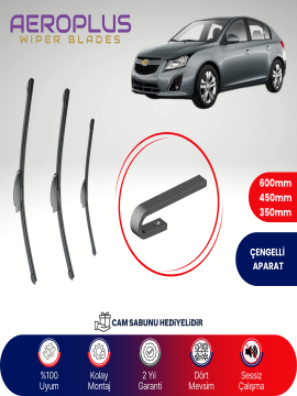 Aeroplus Chevrolet Cruze HB 2009-2014 Ön Arka Muz Silecek Takımı