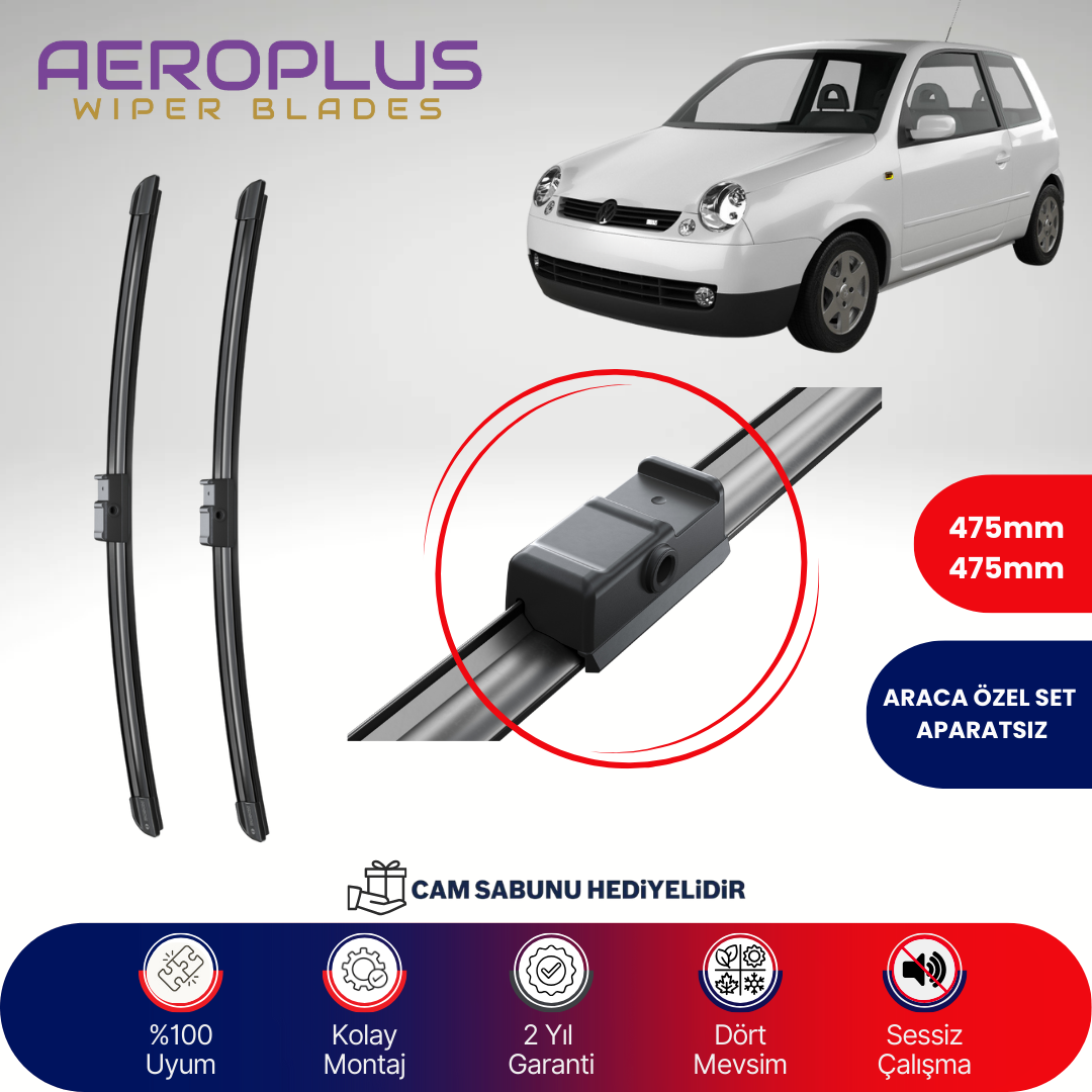 Aeroplus VW Lupo 2003-2005 Muz Silecek Takımı