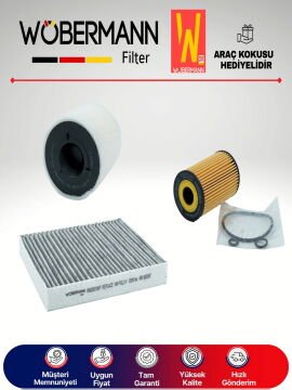 Wöbermann Skoda Rapid 1.6 Tdi KARBONLU Filtre Bakım Seti 2013-2015 3KP CAY-CLN