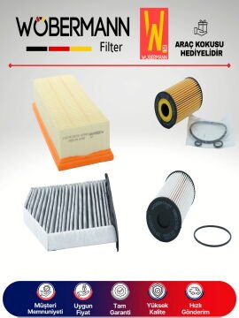 Wöbermann Skoda SuperB 1.6 2.0 Tdi KARBONLU Filtre Bakım Seti 2010-2015 4KP CAY-CFF-CFG-CFJ-CBB