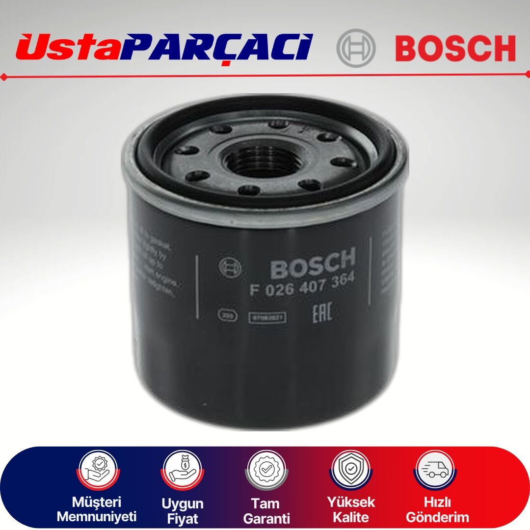 Bosch Toyota Yaris 1.5 Hybrid Yağ Filtresi 2020-2025 F026407364 P7364 9091510009