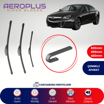 Aeroplus Opel Insignia A 2008-2017 Ön Arka Muz Silecek Takımı