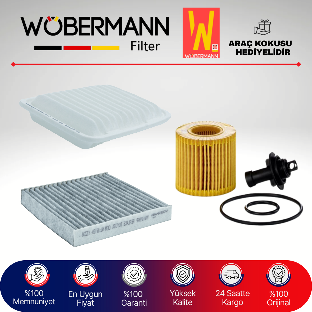 Wöbermann Toyota Avensis 2.0 Benzin Filtre Bakım Seti 2009-2016 3KP