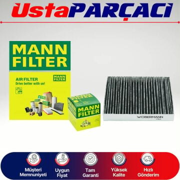 Mann-Filter Renault Scenic 1.5 Dizel Filtre Bakım Seti 2009-2016 Hava+Yağ+Karbonlu Polen