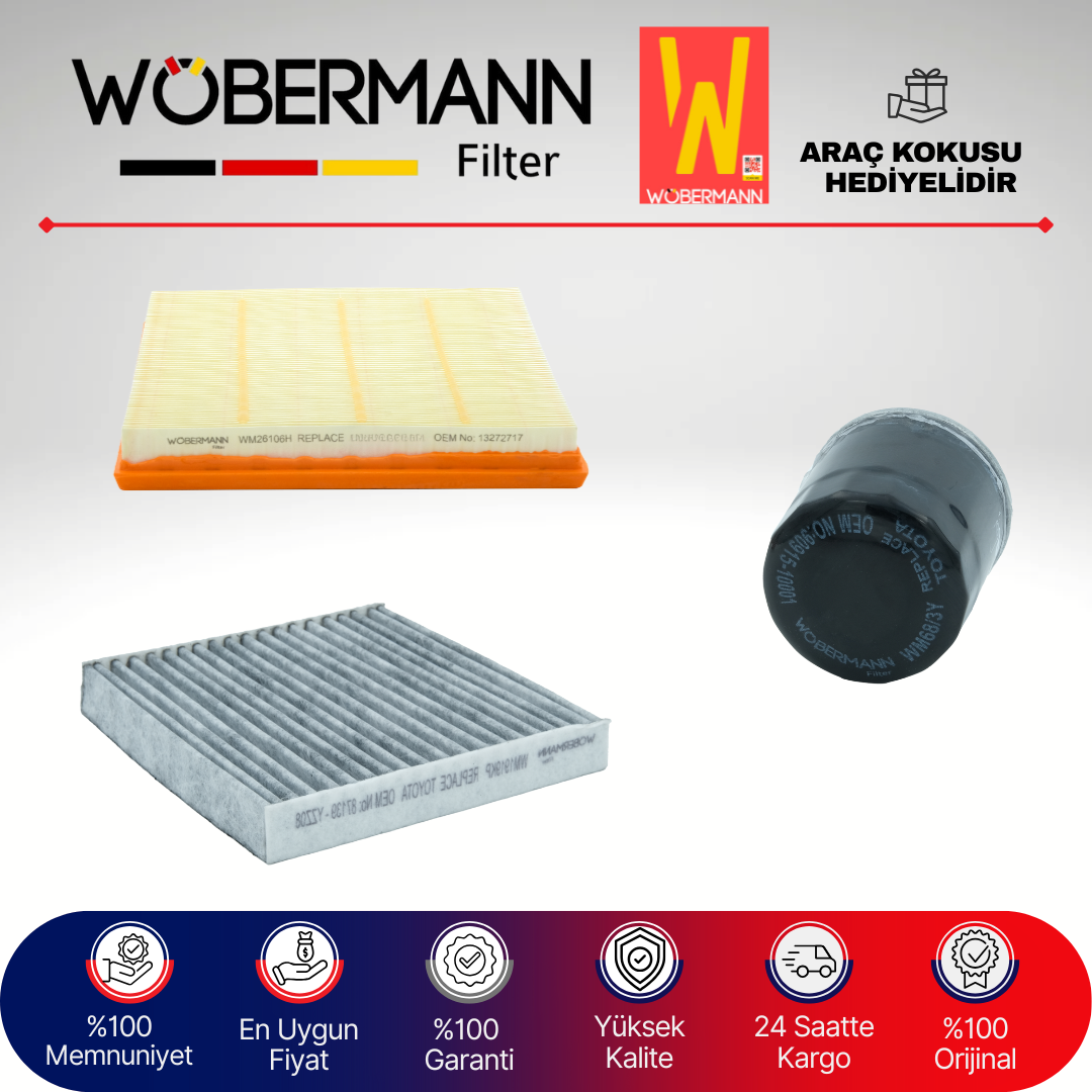 Wöbermann Toyota Yaris 1.3 16V Filtre Bakım Seti 2006-2009 3KP