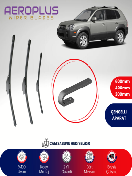 Aeroplus Hyundai Tucson 2004-2010 Ön Arka Muz Silecek Takımı