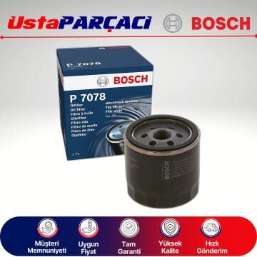 Bosch Volvo S60 1.6 T4 Benzinli Yağ Filtresi 2011-2014 F026407078 P7078 7S7G-6714-AA