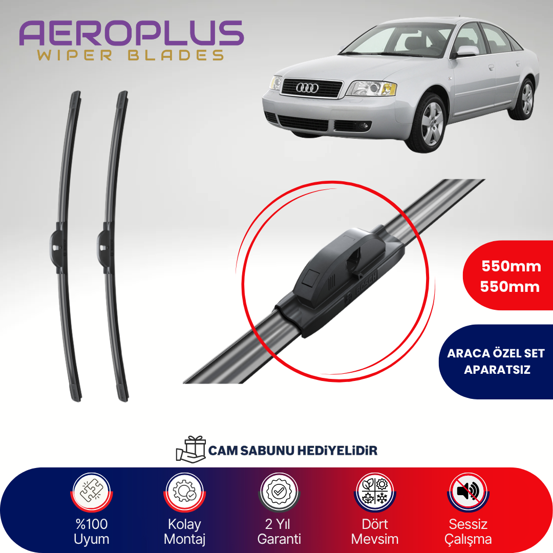 Aeroplus Audi A6 2001-2004 Muz Silecek Takımı