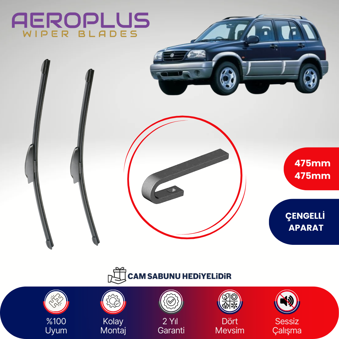 Aeroplus Suzuki Grand Vitara 1998-2005 Muz Silecek Takımı