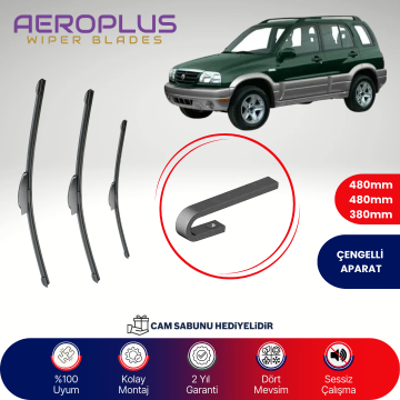 Aeroplus Suzuki Grand Vitara 1998-2005 Ön Arka Muz Silecek Takımı