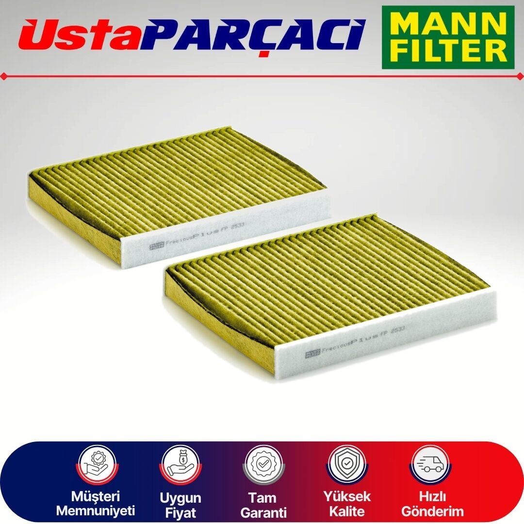 Mann-Filter BMW 6 Serisi F12 Anti-Alerjen Karbonlu Polen Filtresi 2011-2016 FP2533-2 64116809933