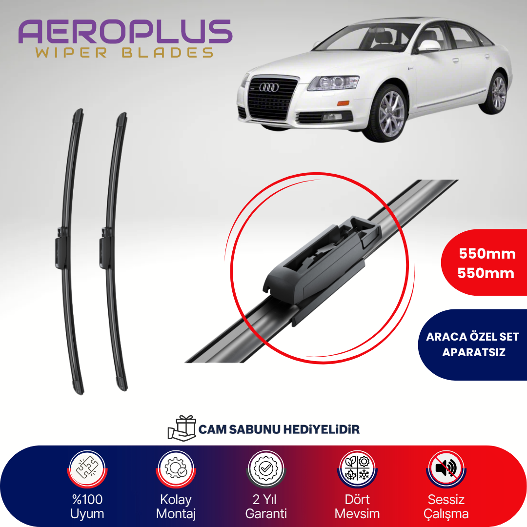 Aeroplus Audi A6 2005-2010 Muz Silecek Takımı
