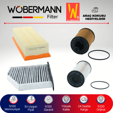 Wöbermann VW Caddy 1.9 Tdi Filtre Bakım Seti 2004-2005 4KP BJB-BLS-BSU
