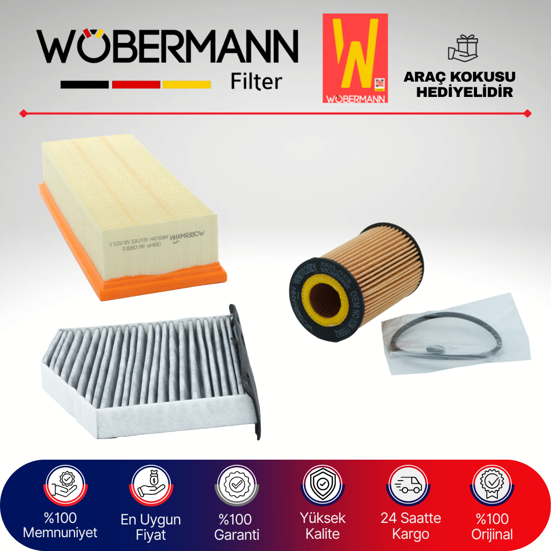 Wöbermann VW Caddy 2.0 Tdi Filtre Bakım Seti 2015-2019 3KP CUU-DFS-CLC-CFH