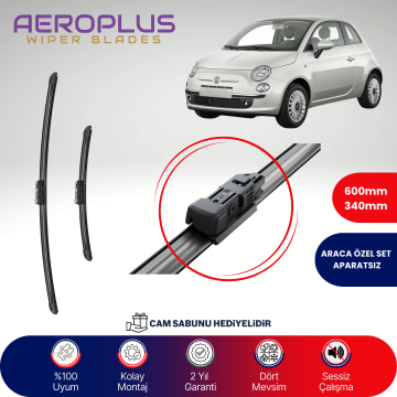 Aeroplus Fiat 500 2007-2020 Muz Silecek Takımı