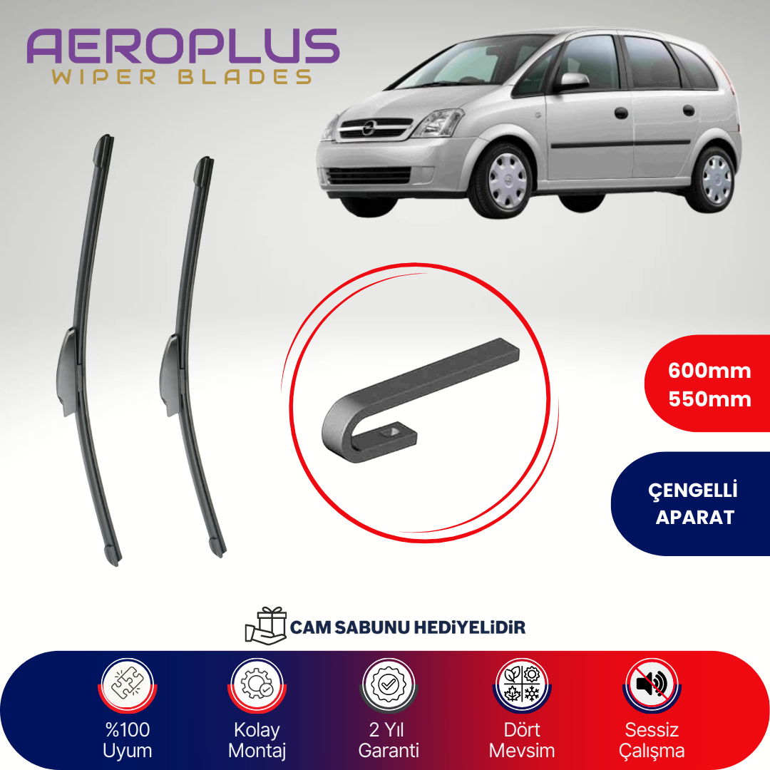 Aeroplus Opel Meriva A 2003-2010 Muz Silecek Takımı