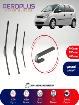 Aeroplus Opel Meriva A 2003-2010 Ön Arka Muz Silecek Takımı