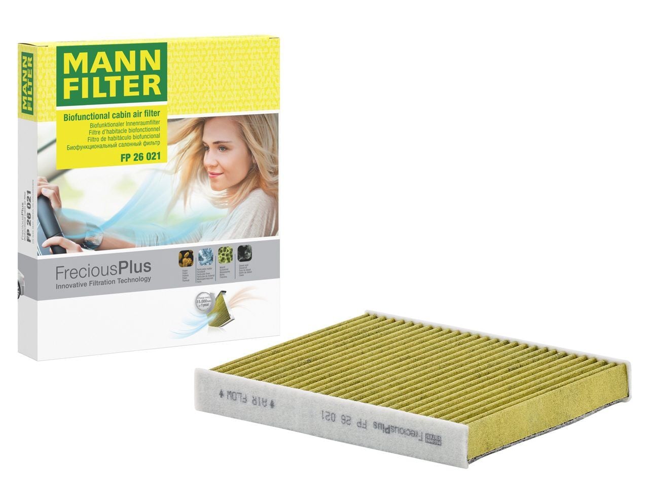 Mann-Filter FP 26 021 FP26021 FreciousPlus Anti-Alerjen Karbonlu Polen Filtresi (VW Polo 6 T-Cross Audi A1 Seat Ibiza) OEM: 2Q0819644
