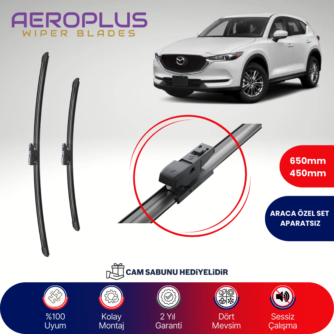 Aeroplus Mazda CX-5 2017-2021 Muz Silecek Takımı