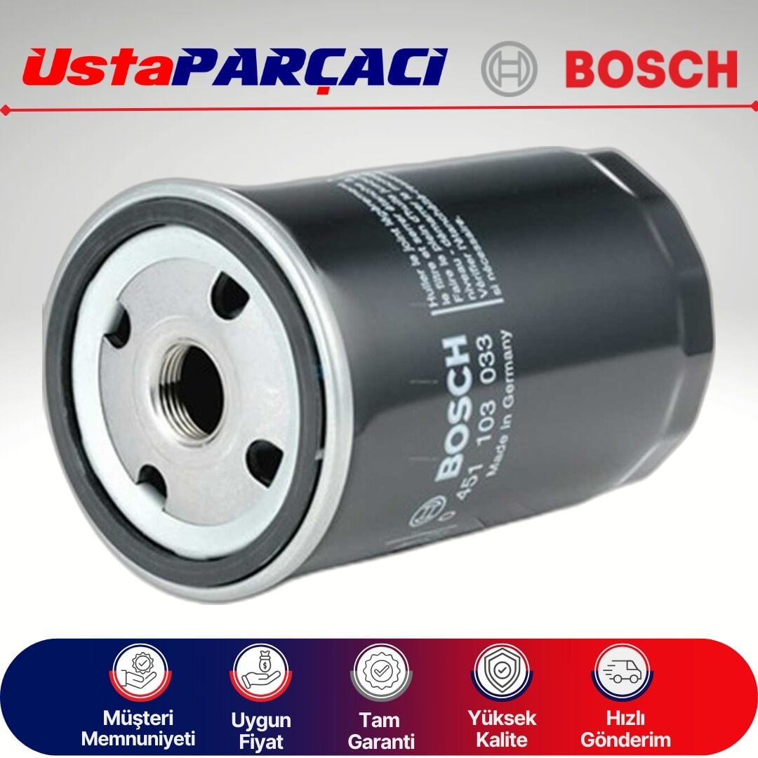 Bosch VW Golf 6.1 6 Yağ Filtresi 2009-2012 0451103033 F026407401 P7401 028115351