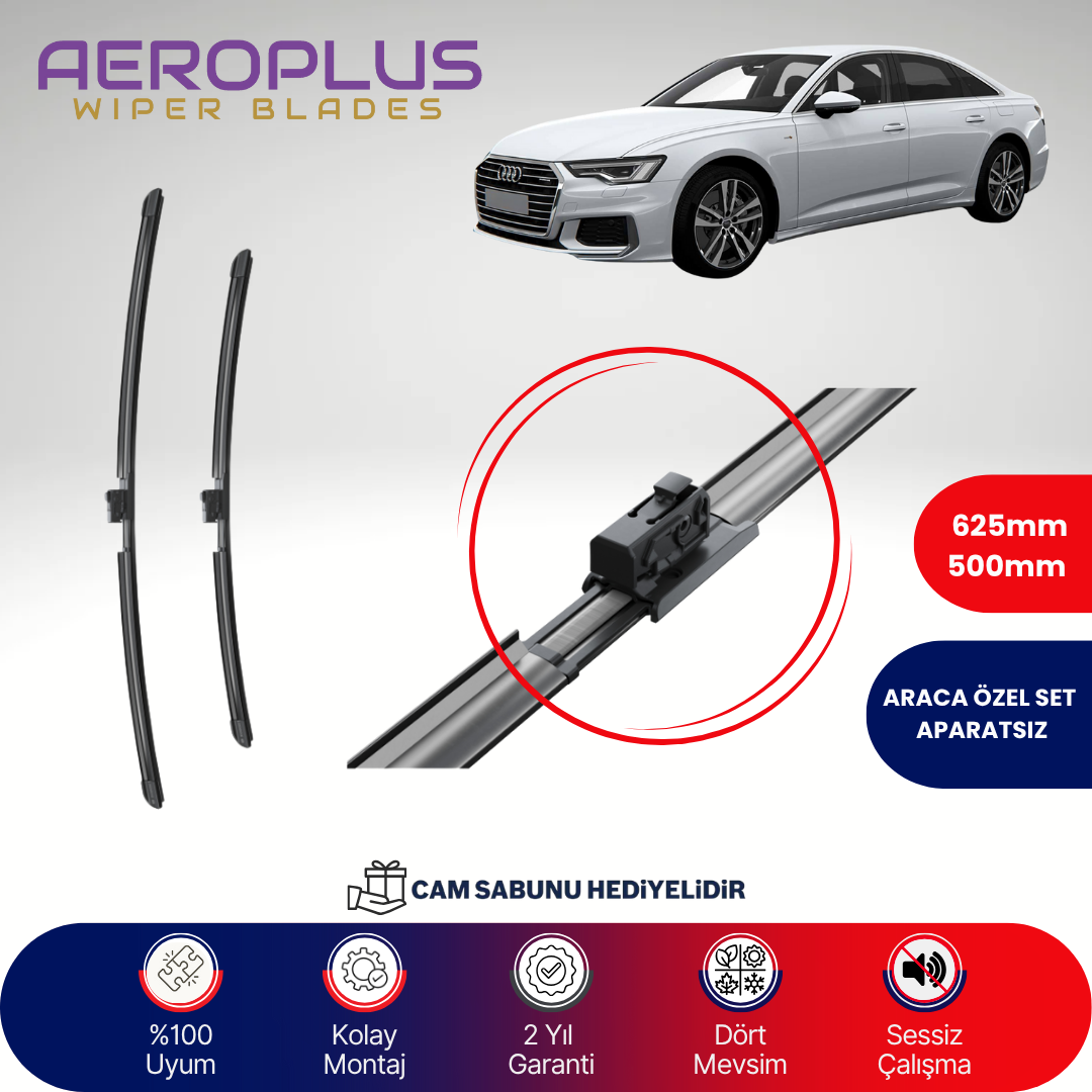 Aeroplus Audi A6 2018-2024 Muz Silecek Takımı