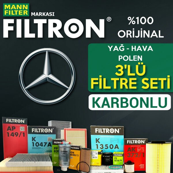 Filtron Mercedes C Serisi C180 Komp. W203 Filtre Bakım Seti 2003-2007 3KP