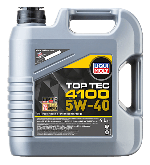 Liqui Moly Top Tec 4100 5W-40 Motor Yağı 4 Litre 2195 GM dexos2 Ford MB VW Porsche Fiat  Renault