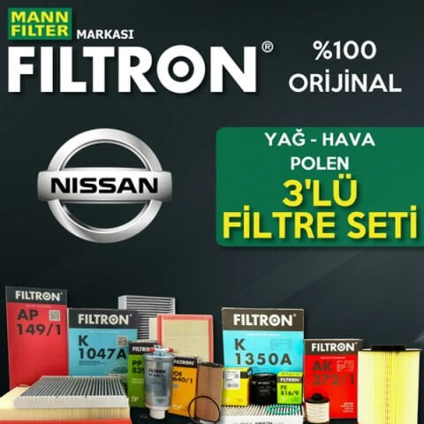 Filtron Nissan Micra 1.2 K13 Filtre Bakım Seti 2011-2017 3NP
