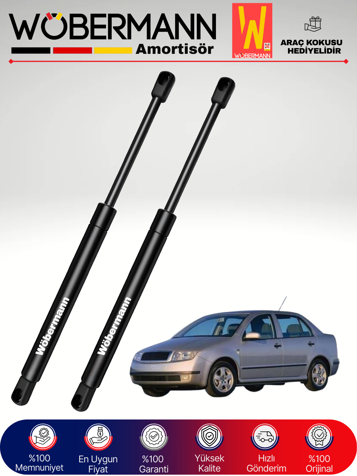 Wöbermann Skoda Fabia Sedan Bagaj Amortisörü Takım Sağ-Sol 2001-2008