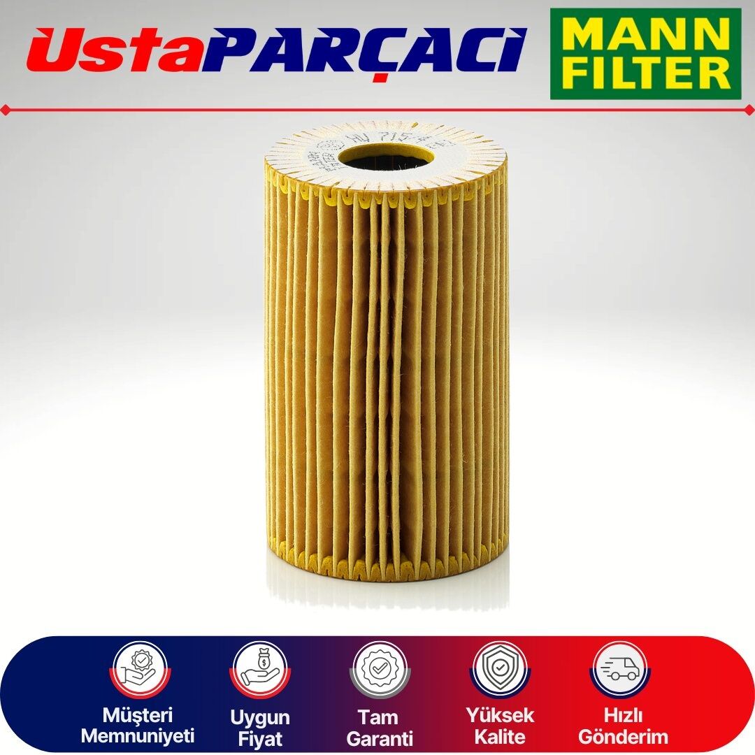 Mann-Filter Bmw 3 Serisi E46 3.18i 118HP Benzinli Yağ Filtresi 1998-2002 HU715/4X 11421743398