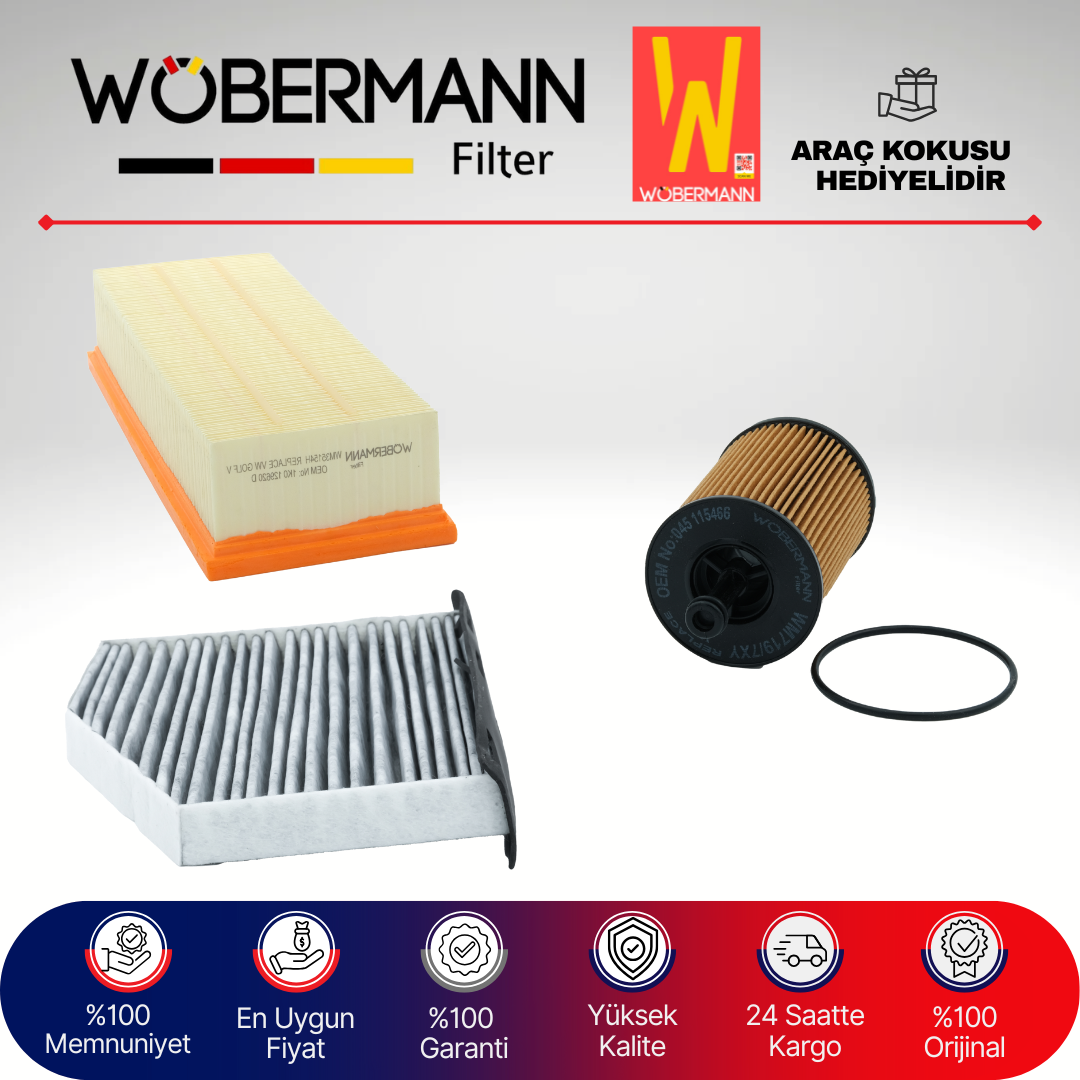 Wöbermann VW Passat 2.0 Tdi Filtre Bakım Seti 2005-2011 3KP BKP-BMP-CBA-CFF-BMA-CBA-BMR-CBB-CFG-BVD-BVE-CBD-BWV
