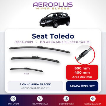 Aeroplus Seat Toledo 2004-2009 Ön Arka Muz Silecek Takımı
