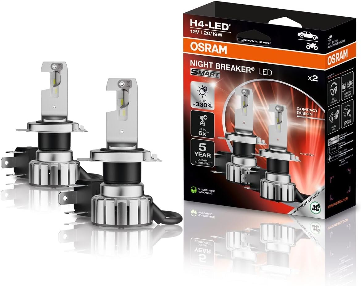 Osram Ampul Night Breaker Led Smart H4 20/19W 12V P43T 64193DWNBSM-2HB