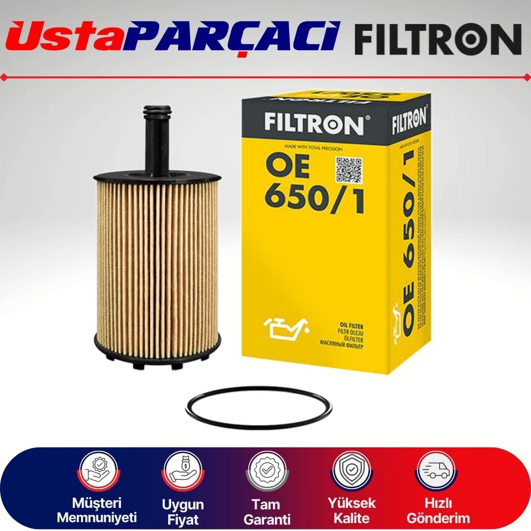 Filtron Audi A3 1.9 Tdi Yağ Filtresi 2005-2009 OE650/1 071115562A