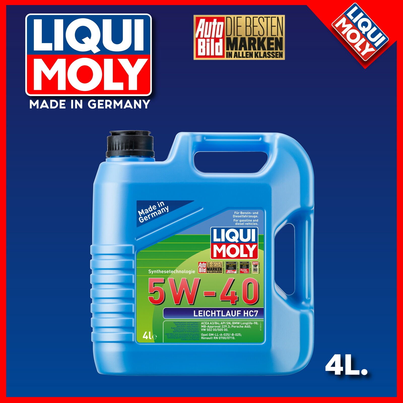 Liqui Moly Leichtlauf HC7 5W-40 Motor Yağı 4lt. 1382