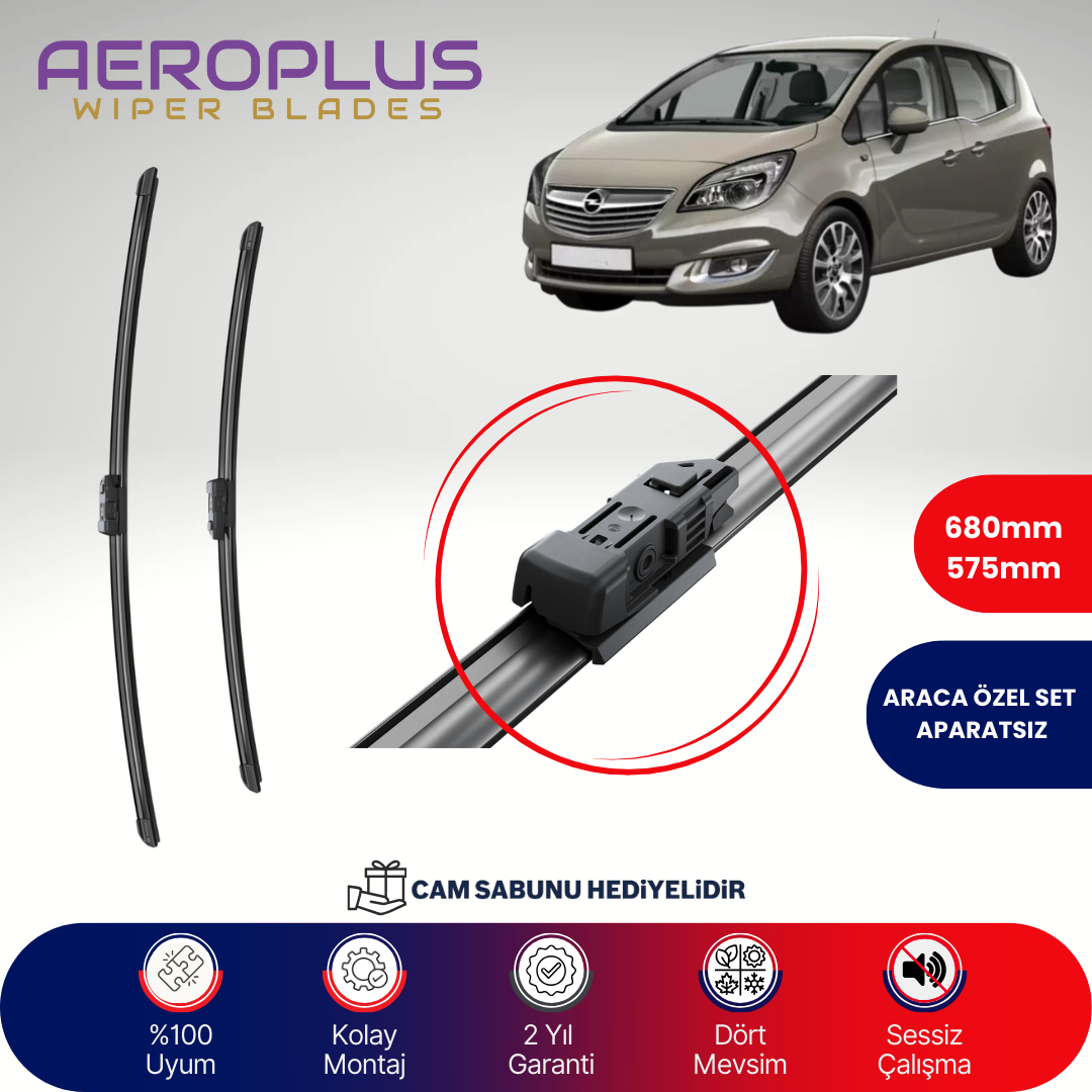 Aeroplus Opel Meriva B 2010-2017 Muz Silecek Takımı