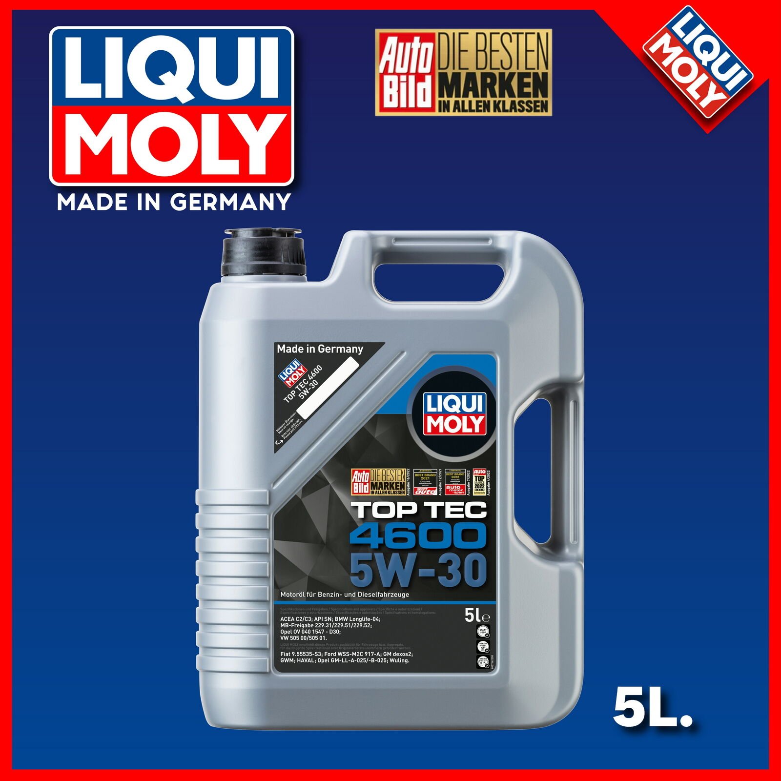 Liqui Moly Top Tec 4600 Dexos2 5W-30 Motor Yağı 5lt. 2316