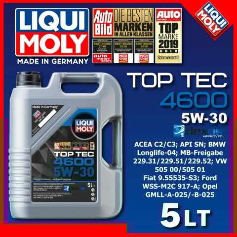 Liqui Moly Top Tec 4600 Dexos2 5W-30 Motor Yağı 5 Litre 2316