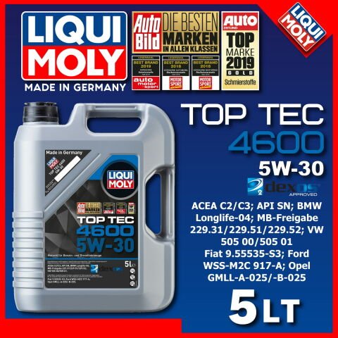 Liqui Moly Top Tec 4600 Dexos2 5W-30 Motor Yağı 5 Litre 2316