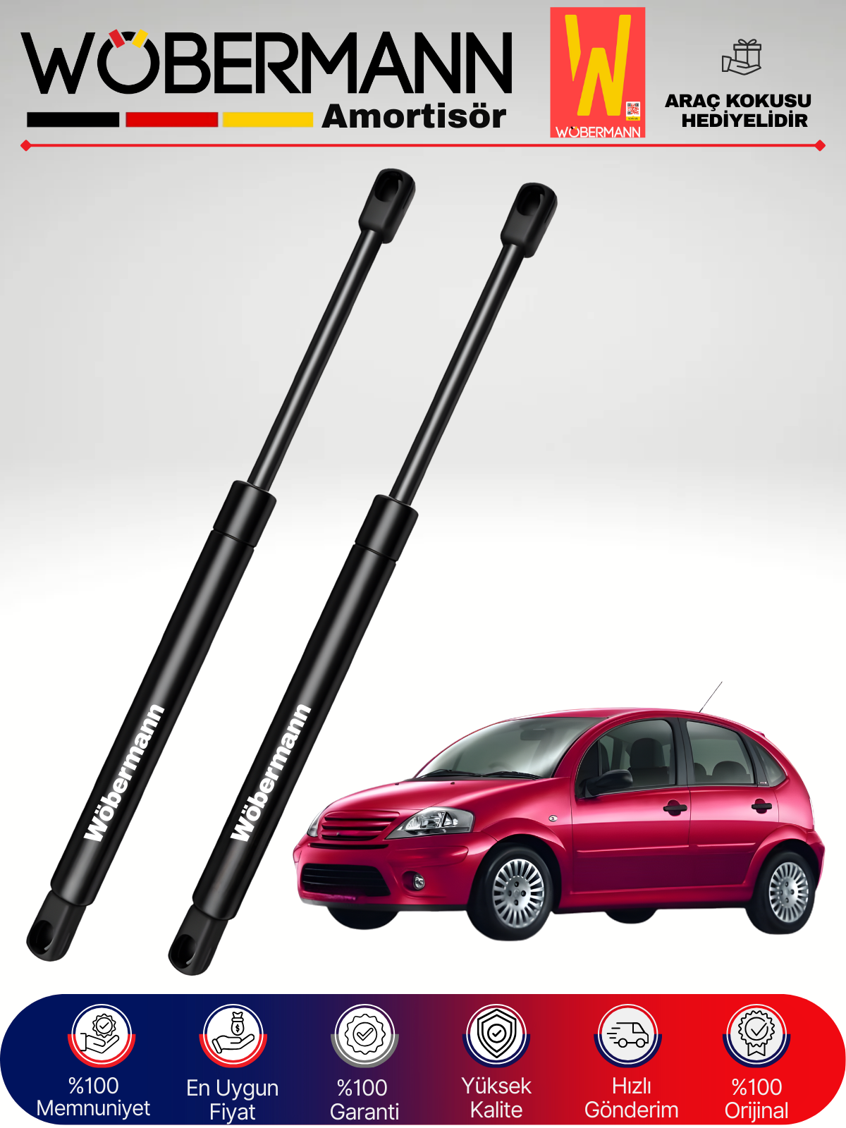 Wöbermann Citroen C3 Bagaj Amortisörü Takım Sağ-Sol 2002-2009