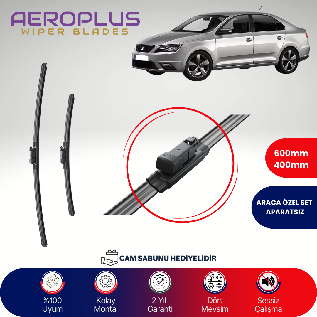 Aeroplus Seat Toledo 2012-2019 Muz Silecek Takımı