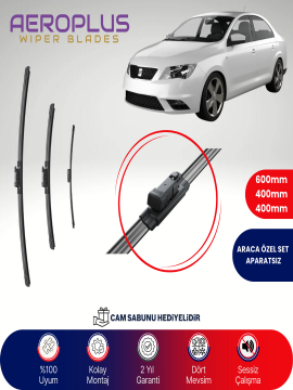 Aeroplus Seat Toledo 2012-2019 Ön Arka Muz Silecek Takımı
