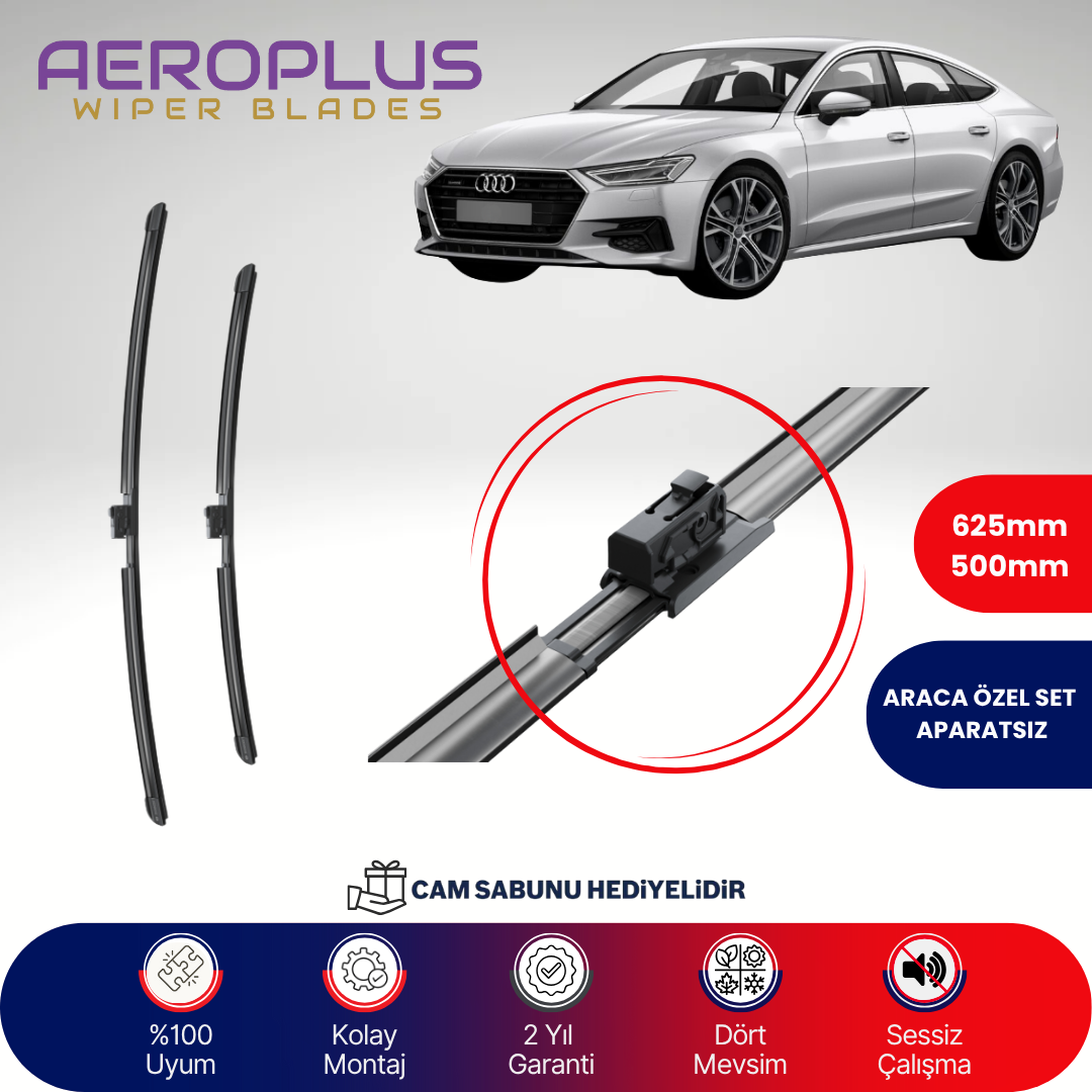 Aeroplus Audi A7 Sportback 2018-2024 Muz Silecek Takımı