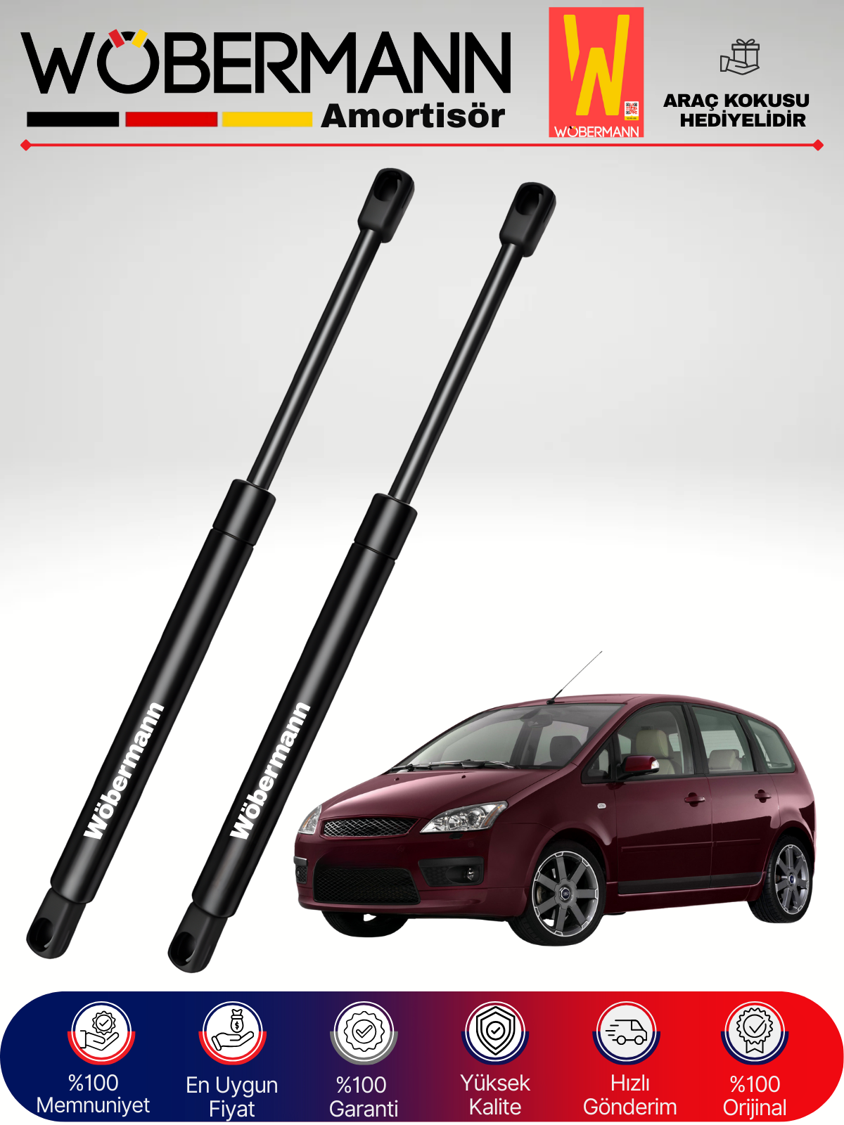 Wöbermann Ford Focus 2 II C Max Bagaj Amortisörü Takım Sağ-Sol 2003-2010